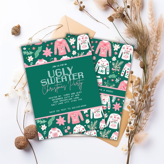 かわいい醜いセータークリスマスパーティー 案内状