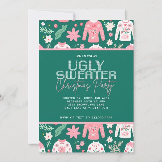 かわいい醜いセータークリスマスパーティー 案内状 (正面)