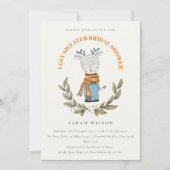 かわいい醜いセータートナカイブライダルシャワー招待状 サンキューカード (正面)