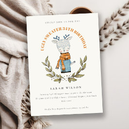 かわいい醜いセータートナディアエージ誕生日招待状 サンキューカード