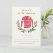 かわいい醜いセーター冬のクリスマスブライダルシャワー サンキューカード (スタンド正面)