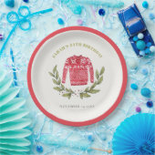 かわいい醜いセーター冬の赤任意の年齢誕生日 ペーパープレート (パーティー)