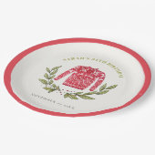 かわいい醜いセーター冬の赤任意の年齢誕生日 ペーパープレート (アングル)