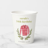 かわいい醜いセーター冬の赤任意の年齢誕生日 紙コップ (裏面)