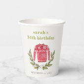 かわいい醜いセーター冬の赤任意の年齢誕生日 紙コップ (正面)