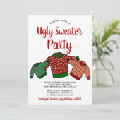 かわいい醜いセーター冬キャンディーケーンホリデーパーティー 招待状 (スタンド正面)