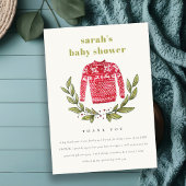 かわいい醜いセーター冬クリスマスベビーシャワー サンキューカード