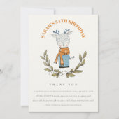 かわいい醜いセーター冬トナカイ任意の年齢誕生日 サンキューカード (正面)