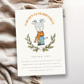 かわいい醜いセーター冬トナカイ任意の年齢誕生日 サンキューカード