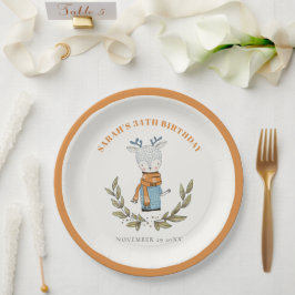 かわいい醜いセーター冬トナカイ任意の年齢誕生日 ペーパープレート