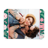 かわいい醜いセーター初めてのクリスマス 結婚した マグネット (横)