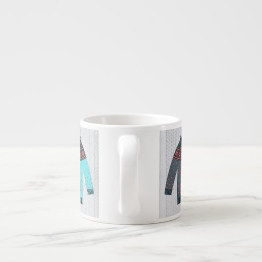 かわいい醜いセーター数々のカラー居心地の良いニットクリスマス エスプレッソカップ (裏面)