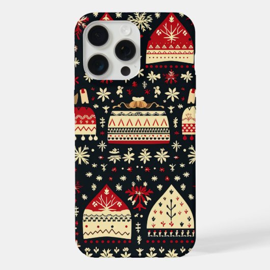 かわいい醜いセーター柄のクリスマス iPhoneケース (裏面)