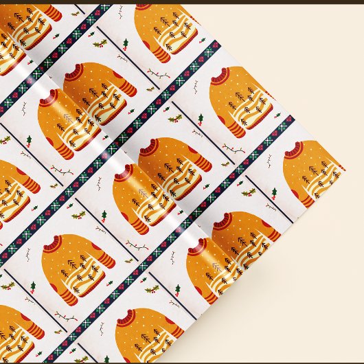 かわいい醜いセーター柄クリスマスプレゼント ラッピングペーパー