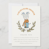 かわいい醜いセーター葉トナカイ赤ちゃんシャワー サンキューカード (正面)