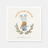 かわいい醜いセーター葉トナカイ赤ちゃんシャワー スタンダードカクテルナプキン (正面)