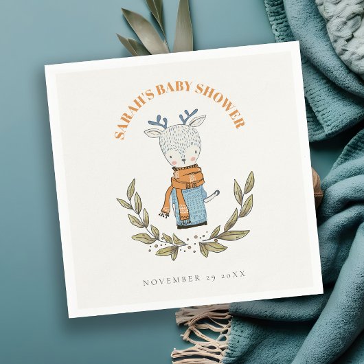 かわいい醜いセーター葉トナカイ赤ちゃんシャワー スタンダードカクテルナプキン