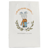 かわいい醜いセーター葉トナカイ赤ちゃんシャワー ミディアムペーパーバッグ (正面)