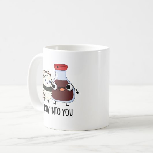 かわいい醤油プリンしょうゆ入れてね コーヒーマグカップ (正面左)