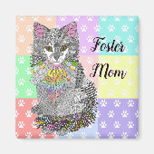 かわいい里親の母猫マグネット マグネット (正面)