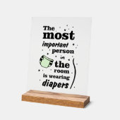 かわいい重要なベビーユニセックス子供部屋 アクリルサイン (傾斜)