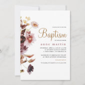 かわいい野の花のブーケ 女の子の花の洗礼 招待状 (正面)