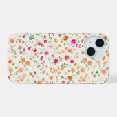 かわいい野の花の模様 iPhone 15ケース (裏面横)
