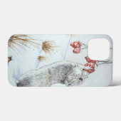かわいい野ネズミの冬の雪景色 Case-Mate iPhoneケース (裏面 (横))