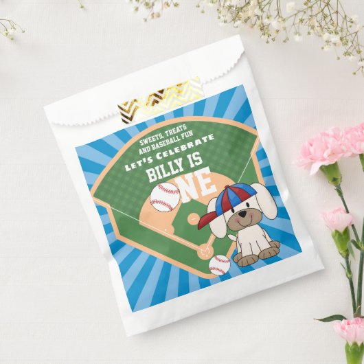 かわいい野球おもしろい子犬1日の誕生日 フェイバーバッグ (封をした状態)