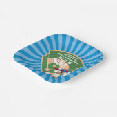 かわいい野球おもしろい子犬1日の誕生日 ペーパープレート (傾斜あり)