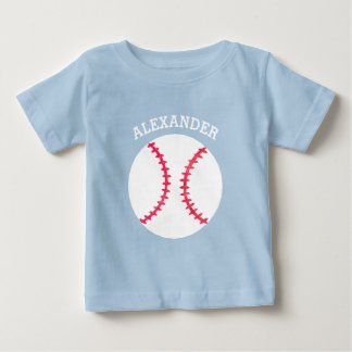 かわいい野球のソフトボールのパーソナライズなベビーのスポーツ ベビーTシャツ