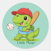 かわいい野球の恐竜 ティラノサウルス スポーツイラスト
