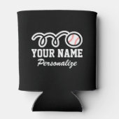 かわいい野球の漫画名前をカスタムする誕生日ギフト 缶クーラー (裏面)