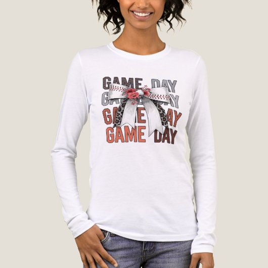 かわいい野球の試合日 トライブレンドTシャツ (正面)