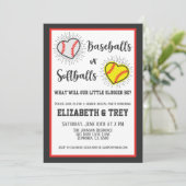 かわいい野球やソフトボールの性別が明らかになる 招待状 (スタンド正面)