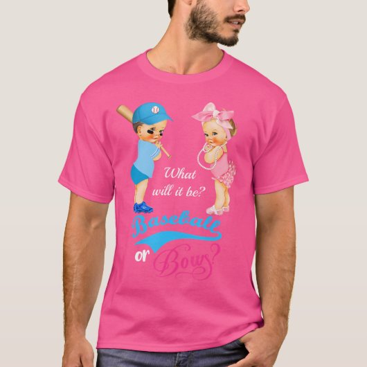 かわいい野球や弓の性別が明らかになる Tシャツ (正面)