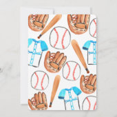 かわいい野球スポーツの誕生日パーティーの招待 招待状 (裏面)