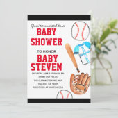 かわいい野球スポーツベイビーシャワーパーティーの招待状 招待状 (スタンド正面)