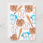 かわいい野球スポーツベイビーシャワーパーティーの招待状 招待状 (裏面)