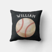 かわいい野球スポーツボールベビー誕生統計子供部屋 クッション (裏面)