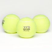 かわいい野球スポーツロゴ名前をカスタムするイエロー テニスボール (マルチ)