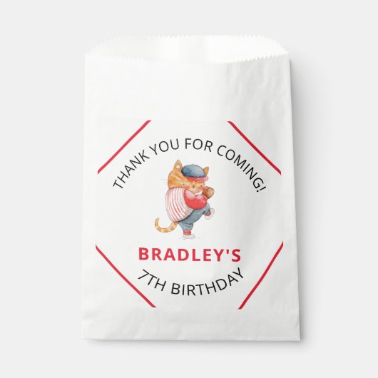 かわいい野球スポーツ少年誕生日パーティーありがとう フェイバーバッグ (正面)