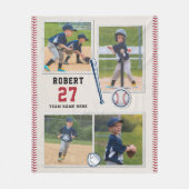 かわいい野球ファンスポパーソナライズされたーツ フリースブランケット (正面)