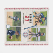 かわいい野球ファンスポパーソナライズされたーツ フリースブランケット (正面(横))