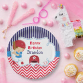 かわいい野球ブランネットボーイバースデーパーティー ペーパープレート (パーティー)