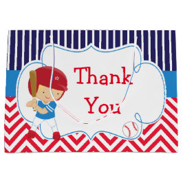 かわいい野球ブロンドヘアボーイ誕生日 ラージペーパーバッグ