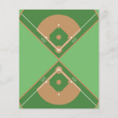 かわいい野球リボンバジェット2歳の誕生日招待状 (裏面)