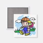 かわいい野球少年 マグネット (正面/裏面)