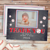 かわいい野球誕生日ありがとうフォトカード インビテーションポストカード