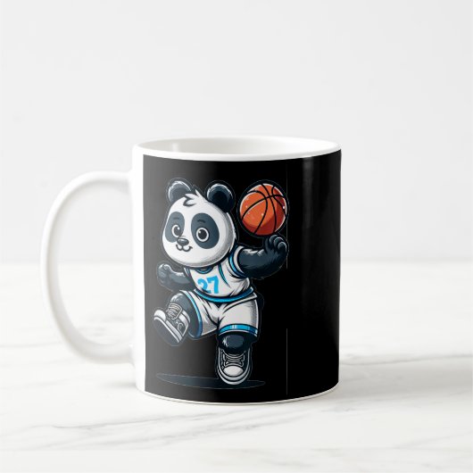 かわいい野球選手のパンダ コーヒーマグカップ (左)